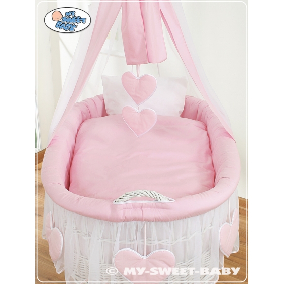 Babykorg med himmel Amelie rosa