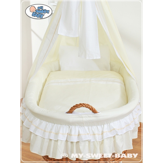 Babykorg med himmel Bellamy cream