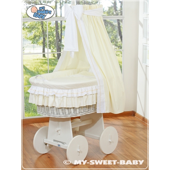 Babykorg med himmel Bellamy cream