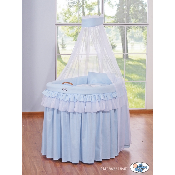 Babykorg med himmel Little Prince/Princess blå