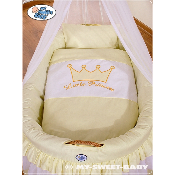 Babykorg med himmel Little Prince/Princess cream