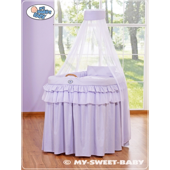Babykorg med himmel Little Prince/Princess lila