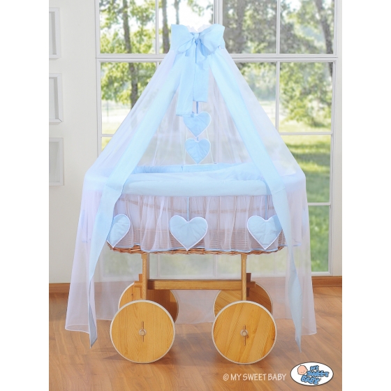 Babykorg med himmel på hjul Deluxe- Amelie blå