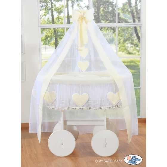 Babykorg med himmel på hjul Deluxe- Amelie cream