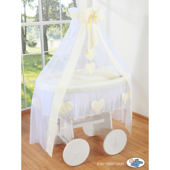Babykorg med himmel på hjul Deluxe- Amelie cream
