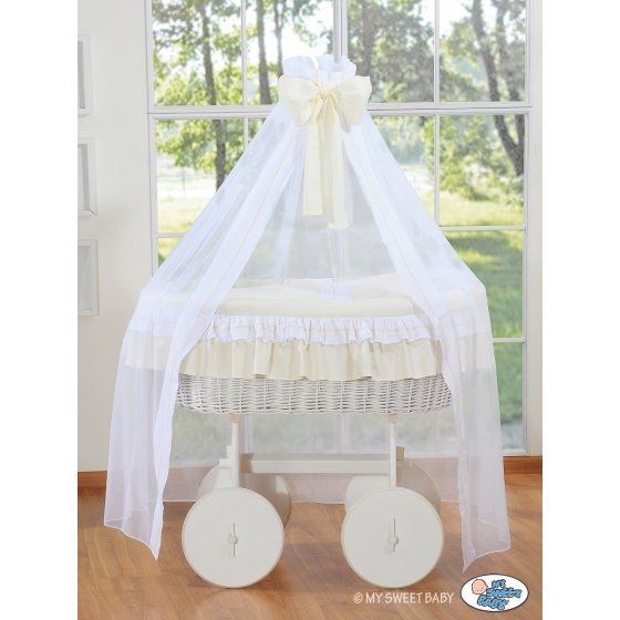 Babykorg med himmel på hjul Deluxe- Bellamy cream