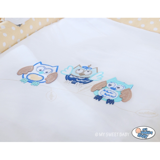 Babykorg med himmel Ugglor Bigi Zibi & Adele beige