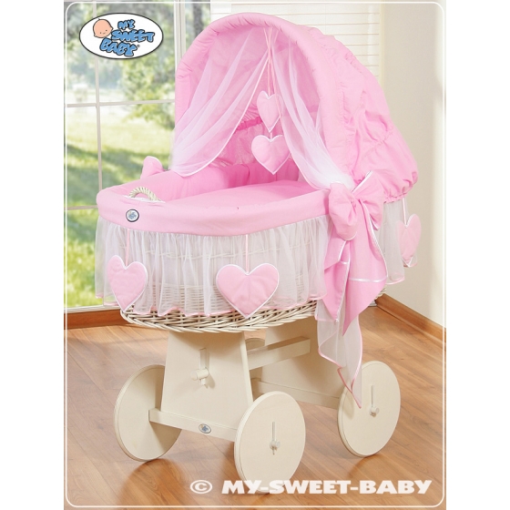 Babysäng Babykorg på hjul Rosa