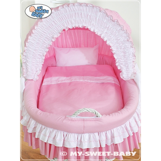 Babykorg med hjul Bellamy rosa