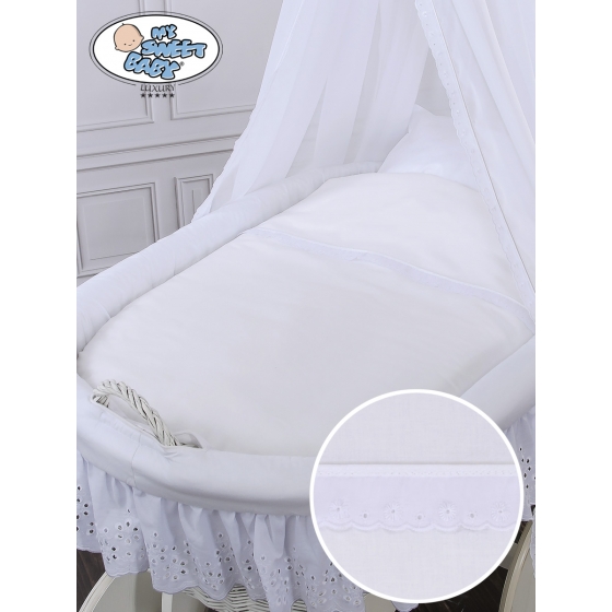 Babykorg Vit Rotting med Bäddset Sophia no 70202-912