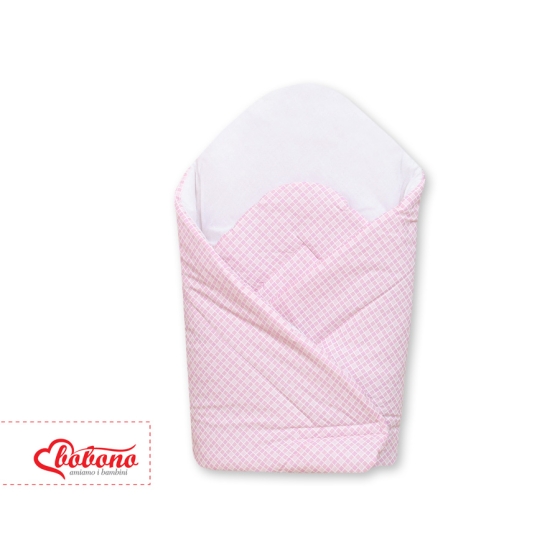 Babytäcke- hjärtan rosa rutig
