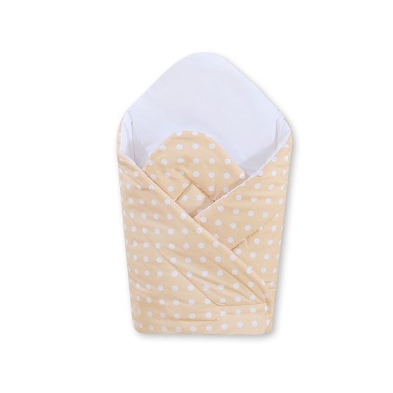 Babytäcke - hjärtan Vita Prickar på beige