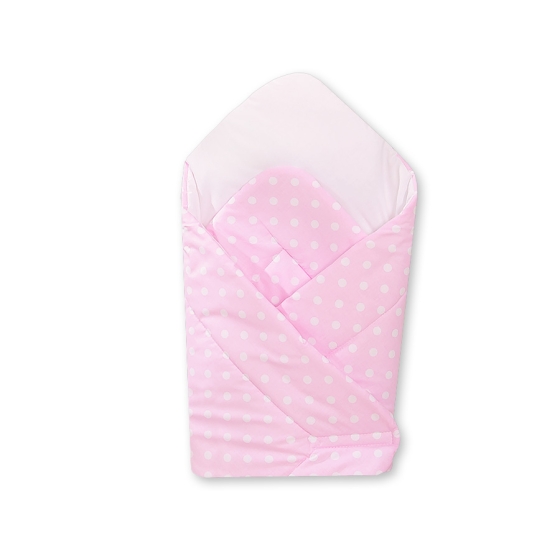 Babytäcke - hjärtan Vita Prickar på rosa