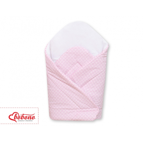 Babytäcke- hjärtan Vita Prickar på rosa