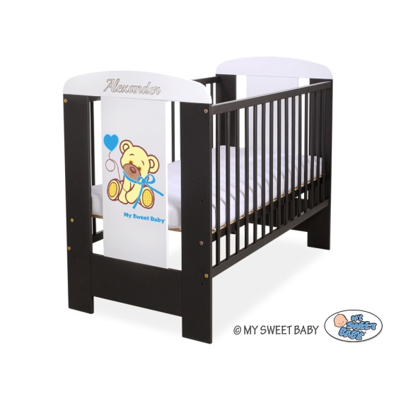 Babysäng 120x60cm Nallebjörn med rosett blå no. 5004-04-323