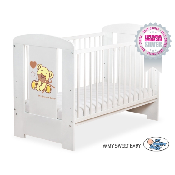 Babysäng 120x60cm Nallebjörn med rosett white no. 5004-07-327