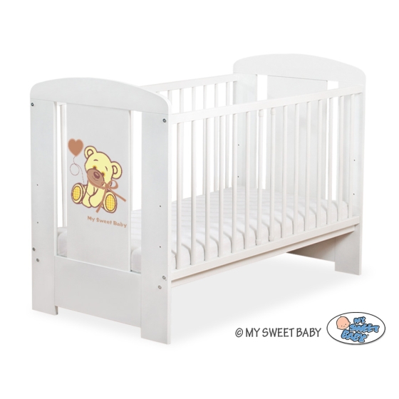Babysäng 120x60cm Nallebjörn med rosett white no. 5004-07-327