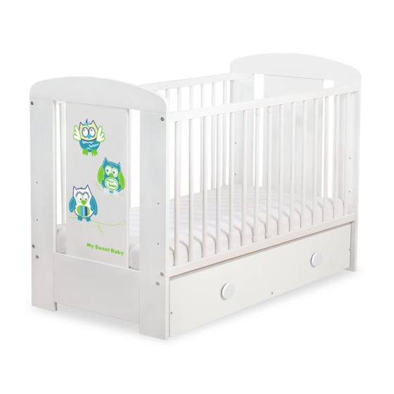 Babysäng 120x60cm Uglor med lådor MAXI