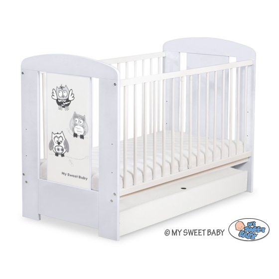 Babysäng 120x60cm Uglor med lådor STANDARD