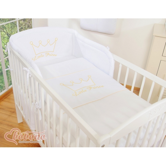 Bäddset / Baby Sängkläder 3-delar- Little Prince/Princess vit