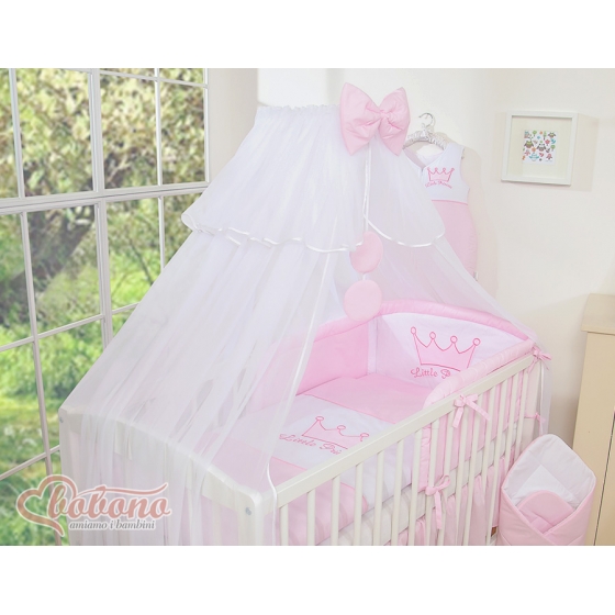 Bäddset / Baby Sängkläder 7 delar med myggnät Little Prince/Princess rosa
