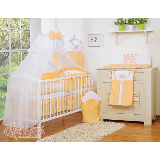 Bäddset / Sängkläder 11 delar med stor myggnät Little Prince/Princess peach