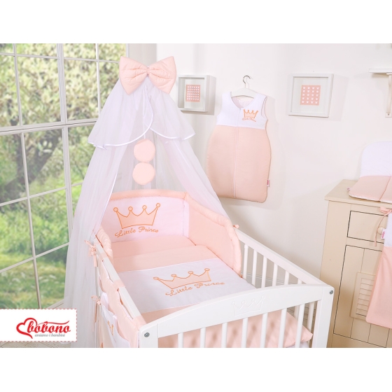 Bäddset / Sängkläder 11 delar med stor myggnät Little Prince/Princess rosa