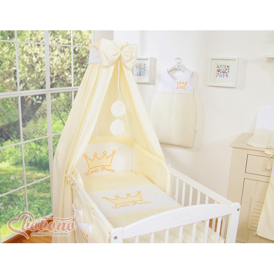 Bäddset / Sängkläder 7-delar med Sänghimmel - Little Prince/Princess cream