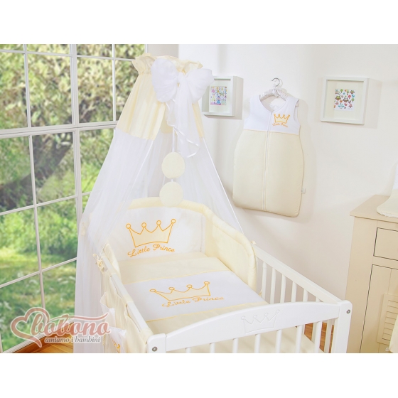 Bäddset / Sängkläder 7-delar med Sänghimmel - Little Prince/Princess cream