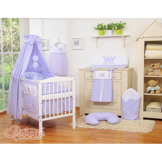 Bäddset / Sängkläder 7-delar med Sänghimmel - Little Prince/Princess lila