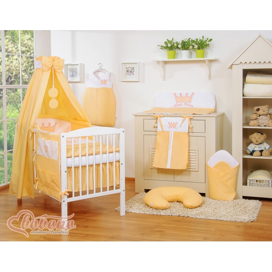 Bäddset / Sängkläder 7-delar med Sänghimmel - Little Prince/Princess peach