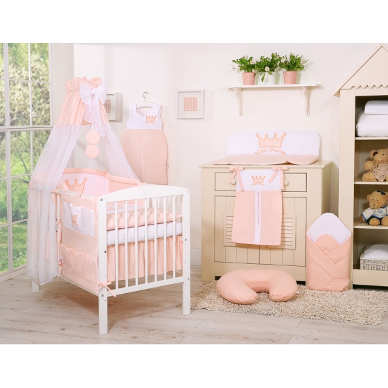 Bäddset / Sängkläder 7-delar med Sänghimmel - Little Prince/Princess rosa