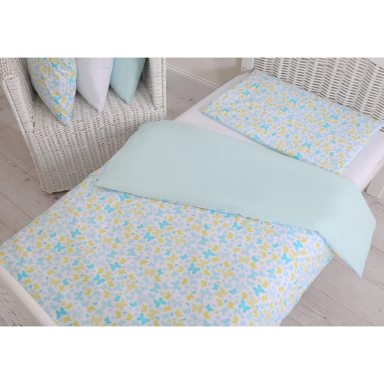 Bäddset / Sängkläder 2pcs 140x200 Junior - blå fjärilar