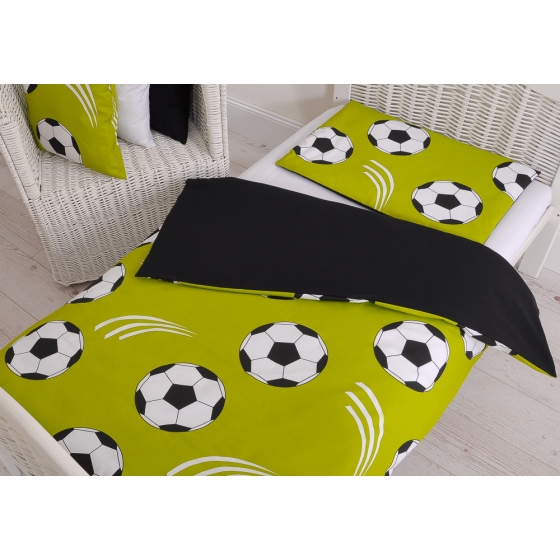 Bäddset / Sängkläder 2pcs 140x200 Junior - Football grön