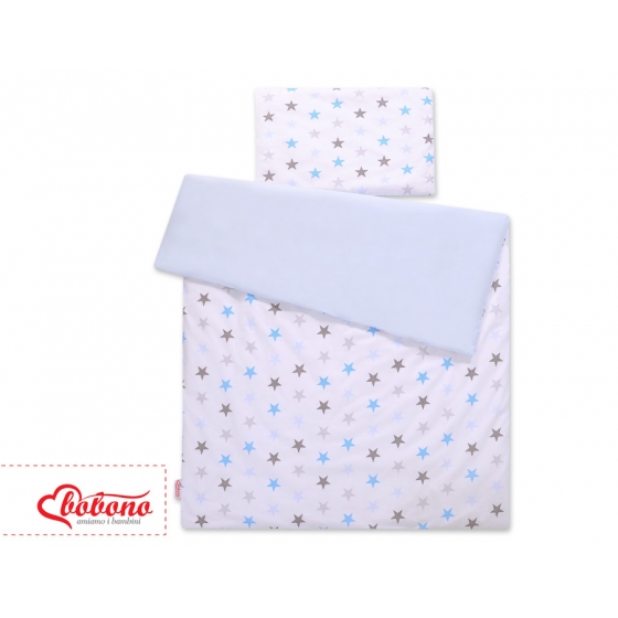 Bäddset / Sängkläder 2pcs 140x200 Junior - gray -blue stjärnor