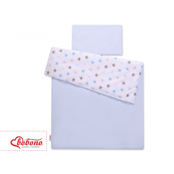 Bäddset / Sängkläder 2pcs 140x200 Junior - gray -blue stjärnor