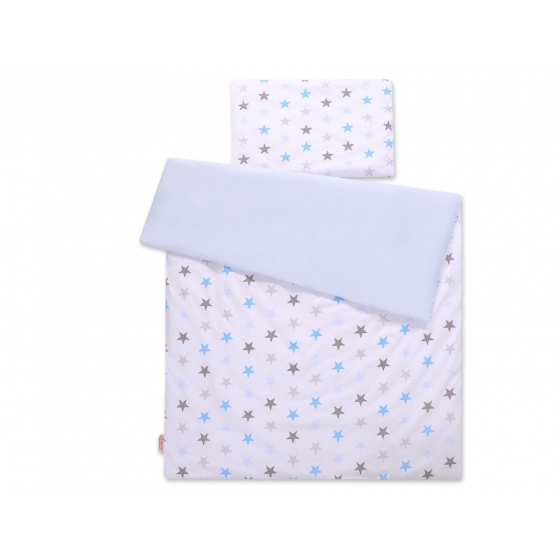 Bäddset / Sängkläder 2pcs 140x200 Junior - gray -blue stjärnor