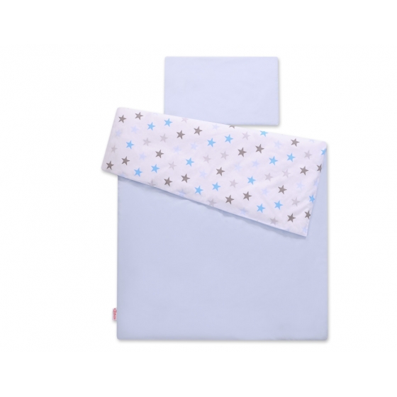 Bäddset / Sängkläder 2pcs 140x200 Junior - gray -blue stjärnor