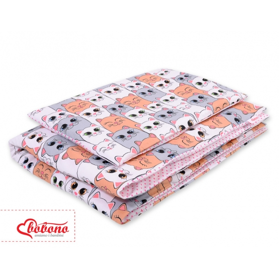 Bäddset / Sängkläder 2pcs 140x200 Junior - gray-pink cats