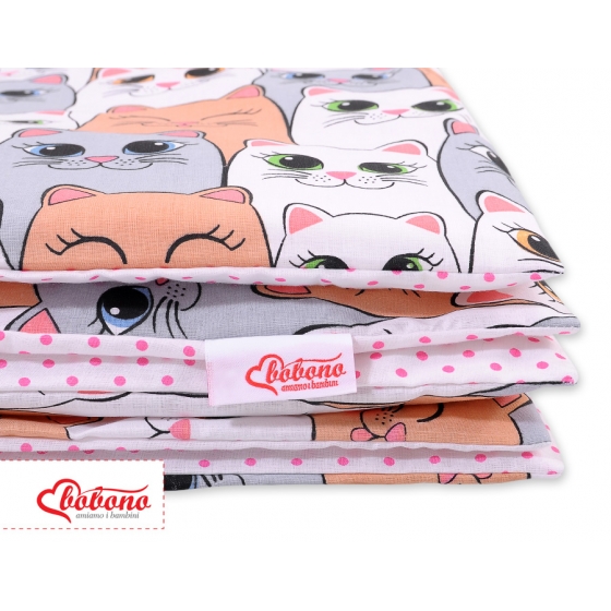 Bäddset / Sängkläder 2pcs 140x200 Junior - gray-pink cats