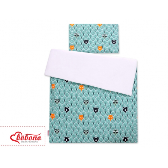 Bäddset / Sängkläder 2pcs 140x200 Junior -mint skog