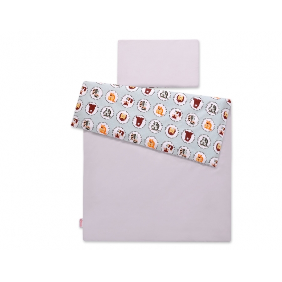 Bäddset / Sängkläder 2pcs 140x200 Junior - mynta djuren