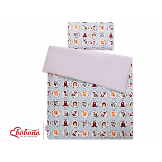 Bäddset / Sängkläder 2pcs 140x200 Junior - mynta djuren