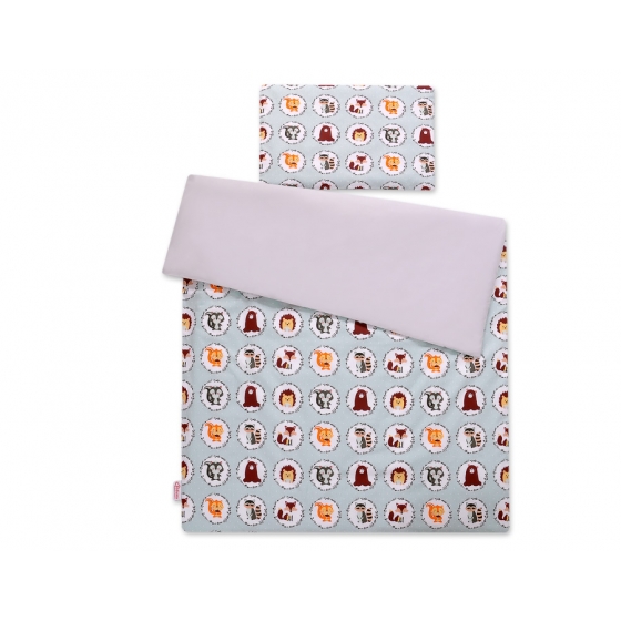 Bäddset / Sängkläder 2pcs 140x200 Junior - mynta djuren