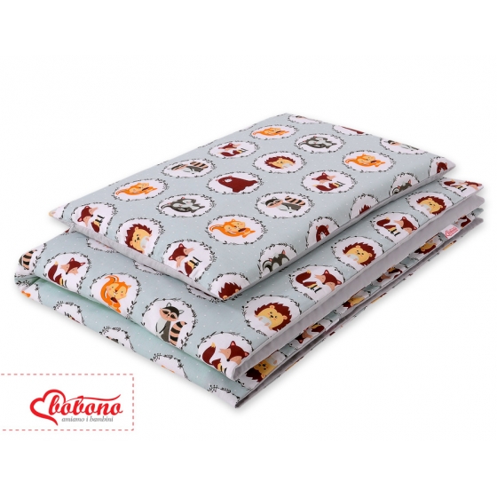 Bäddset / Sängkläder 2pcs 140x200 Junior - mynta djuren