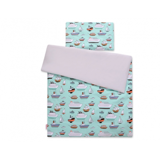 Bäddset / Sängkläder 2pcs 140x200 Junior - mynta fartygen