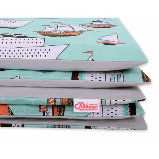 Bäddset / Sängkläder 2pcs 140x200 Junior - mynta fartygen