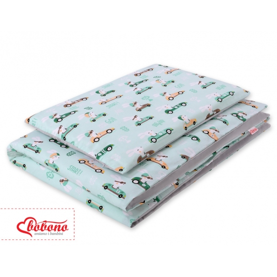 Bäddset / Sängkläder 2pcs 140x200 Junior - mynta kaniner