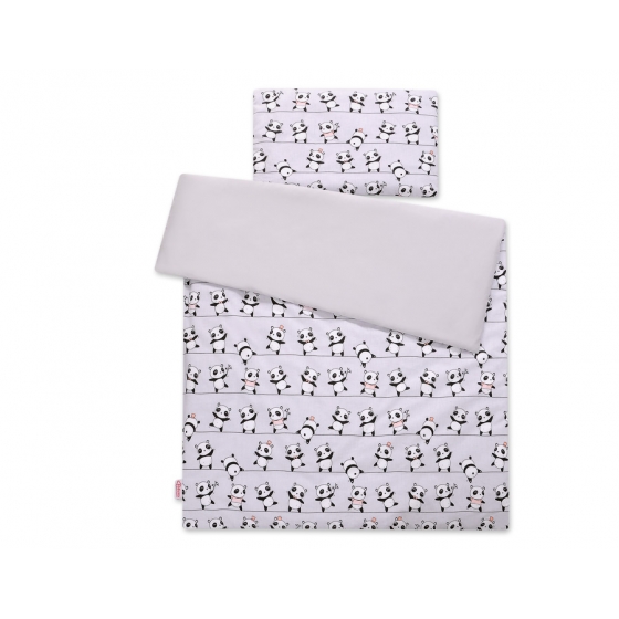 Bäddset / Sängkläder 2pcs 140x200 Junior - panda grå
