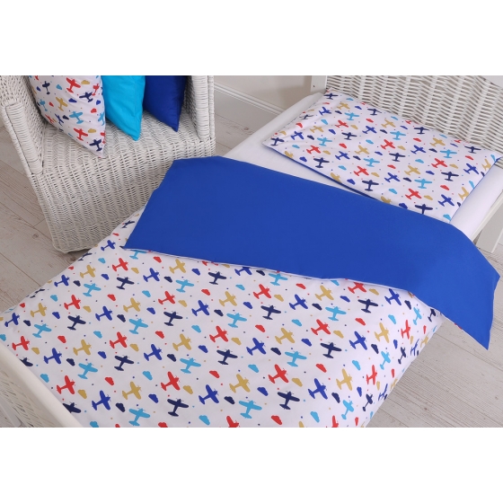 Bäddset / Sängkläder 2pcs 140x200 Junior - planes marinblå